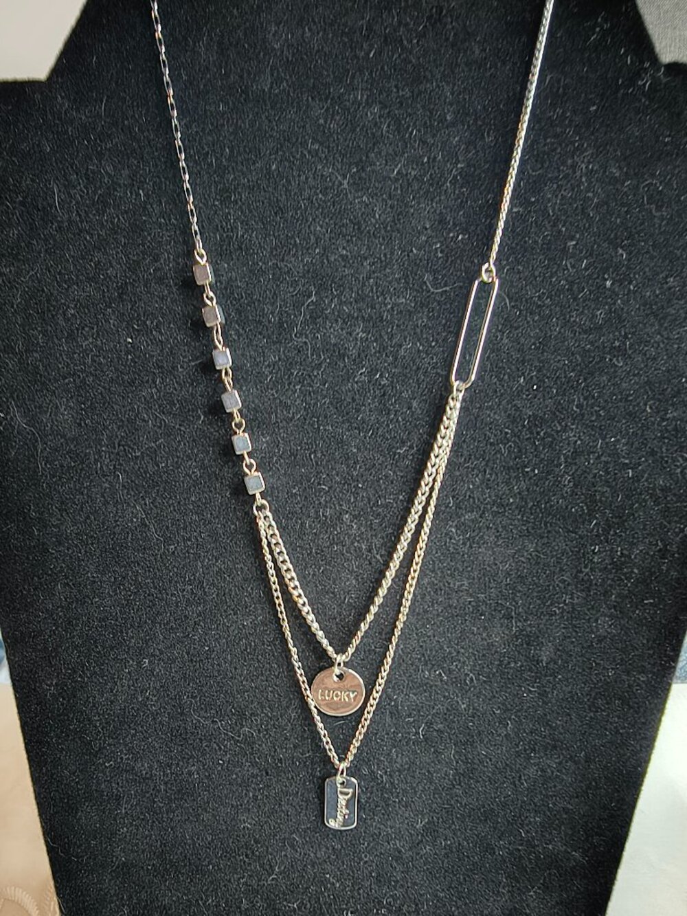 Silver Tone Red Tree Lucky and Destiny Necklace